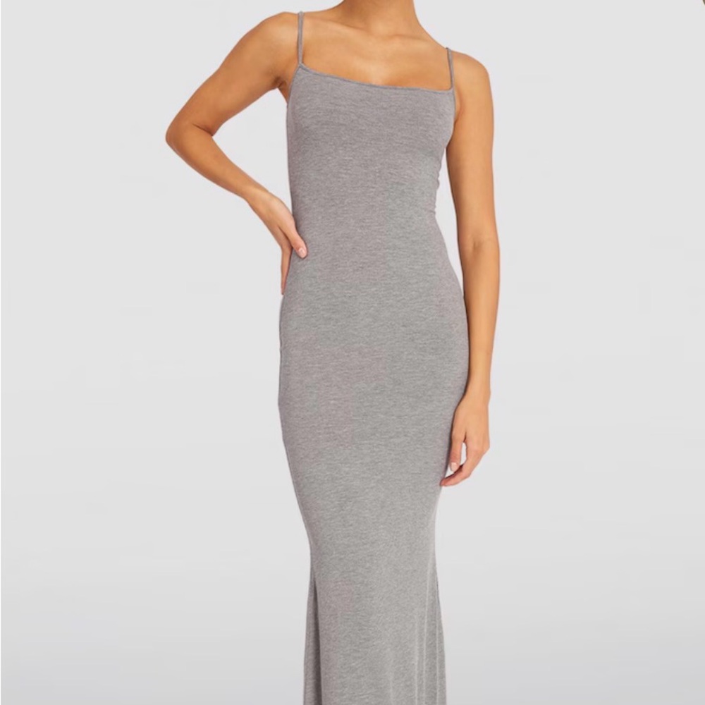 SKIMS Gray One Shoulder Dress # 1401